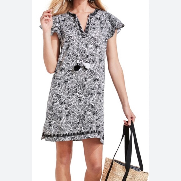 Vineyard Vines Palm Leaves Linen Shift Dress size XS - Picture 1 of 6